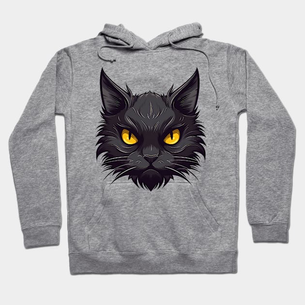 Black cat Hoodie by RosaliArt